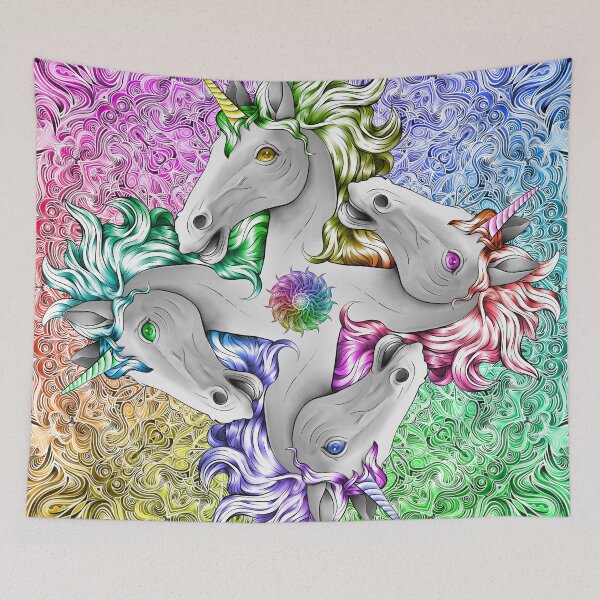 Artikelvorschau, Regenbogen-Einhorn-Quadricorn-perfekter Geburtstags-Geschenk-Yoga-Party-Mädchen-Mädchen-homosexueller Stolz entworfen und verkauft von DooodleGod.