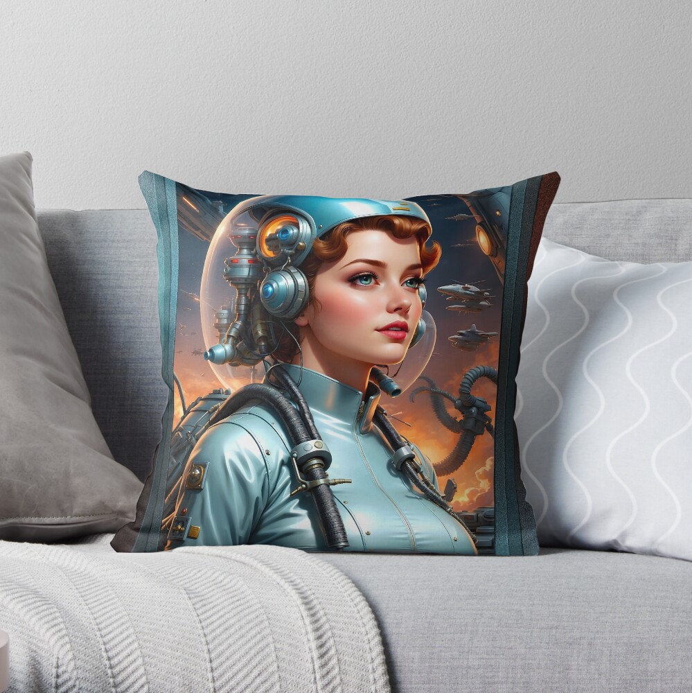 Communication Cadet On An Exploration Run AI Concept Art by Xzendor7 - The Ultimate Technology 4 Communication Cadet On An Exploration Run Captivating AI Concept Art by Xzendor7 Decorative Throw Pillow Art Print