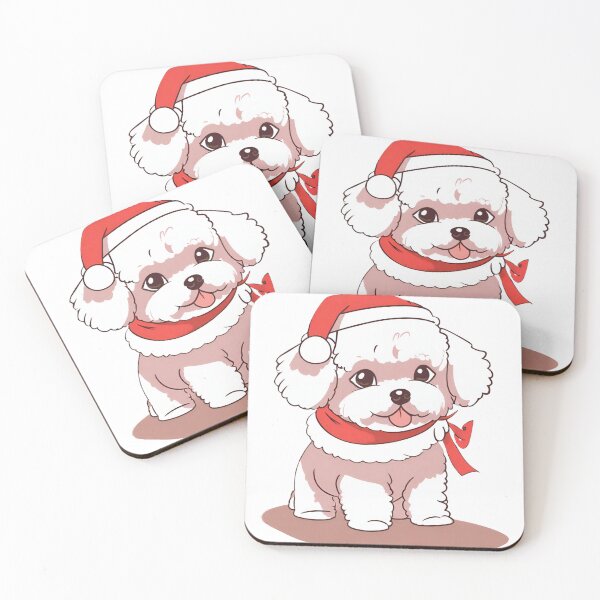 Aperçu de l'œuvre Chiot Bichon de Noël créée et vendue par Confettics.