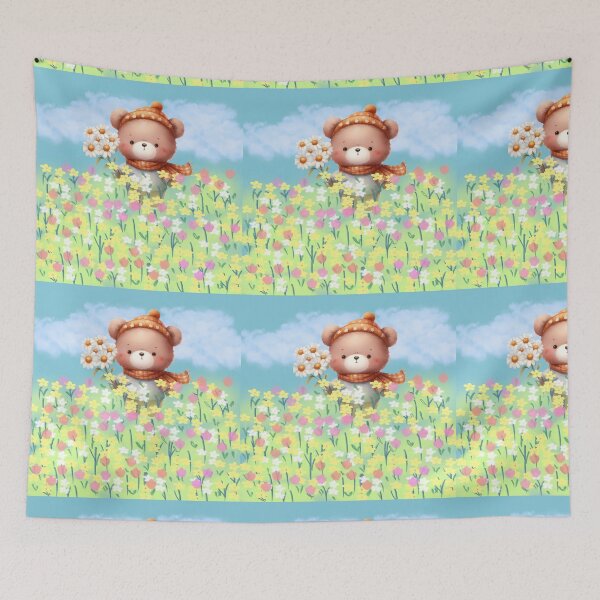 Item preview, Cute Bear With Flower Garden  designed and sold by Nicesiri.