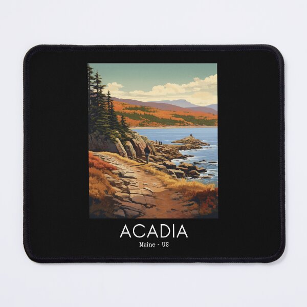 Item preview, A Vintage Travel Illustration of Acadia National Park in Maine - US designed and sold by GoodOldVintage.