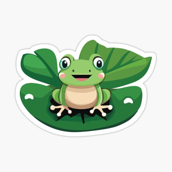 Item preview, Cute happy frog on leaf designed and sold by fashioncancer.