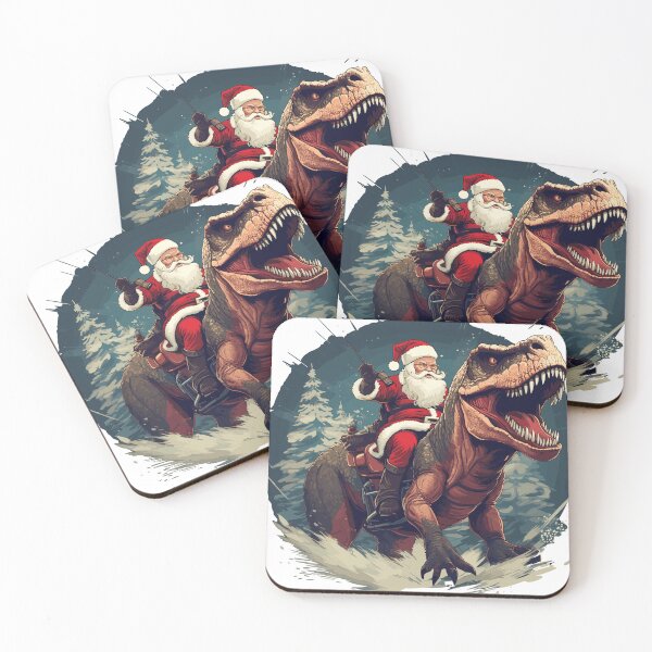 Item preview, Santa Claus riding a T-rex Dinosaur designed and sold by Eshwarx.