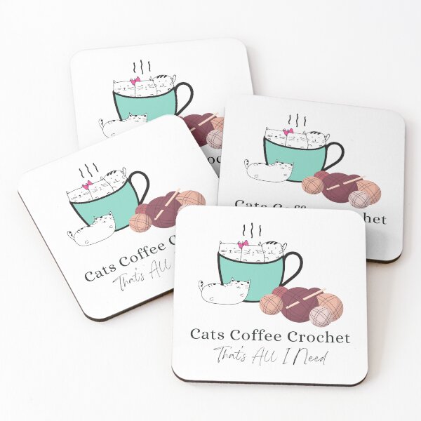 Item preview, Cats Coffee Crochet That's All I Need designed and sold by Wiss2Arts.