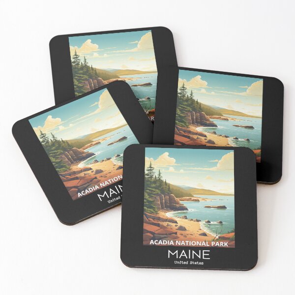 Item preview, A Vintage Travel Illustration of Acadia National Park in Maine - US  designed and sold by GoodOldVintage.