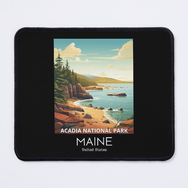 Item preview, A Vintage Travel Illustration of Acadia National Park in Maine - US designed and sold by GoodOldVintage.