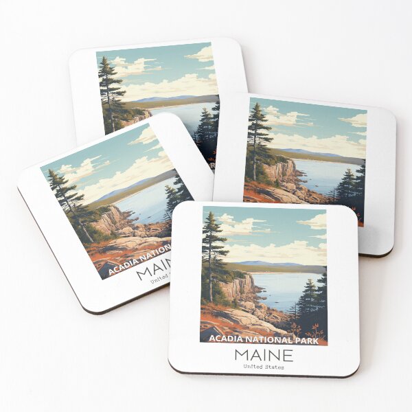 Item preview, A Vintage Travel Illustration of Acadia National Park in Maine - US  designed and sold by GoodOldVintage.