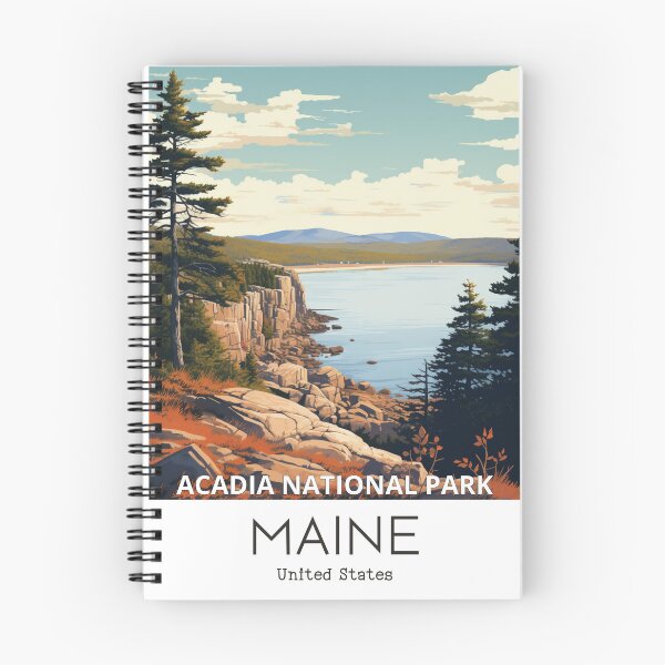 Artikelvorschau, Eine Vintage-Reiseillustration des Acadia-Nationalparks in Maine - USA entworfen und verkauft von GoodOldVintage.