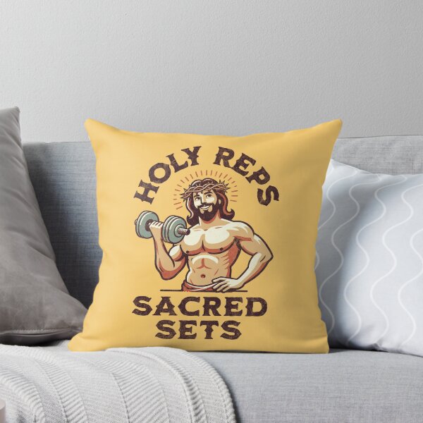 Item preview, Jacked Jesus: Holy Reps & Sacred Sets. Funny Christian Religious Workout Fitness Weightlifting Humor designed and sold by lunaticbear.