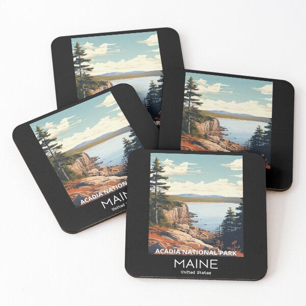 Item preview, A Vintage Travel Illustration of Acadia National Park in Maine - US  designed and sold by GoodOldVintage.