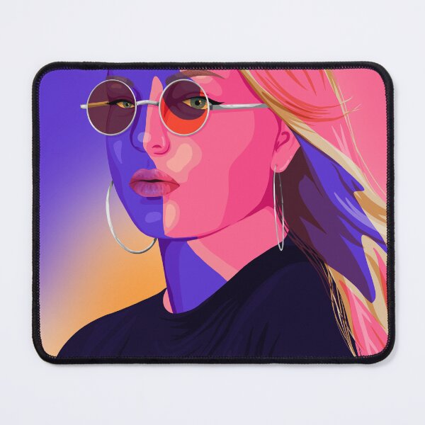 Item preview, Female portrait, coloured lights, pose, model, psychedelic designed and sold by Tickled Spink Studios.