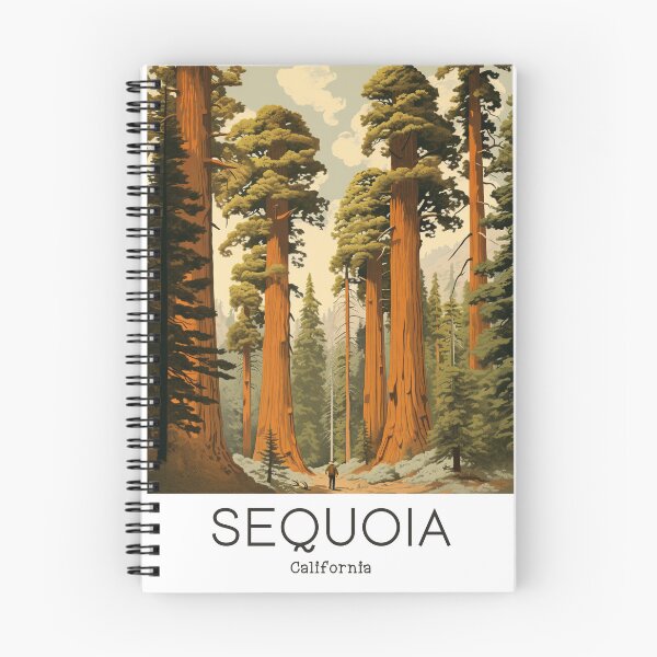 Aperçu de l'œuvre Une illustration de voyage vintage du parc national de Sequoia en Californie - États-Unis créée et vendue par GoodOldVintage.