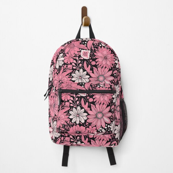 Item preview, Flowers Black and Pink Pattern designed and sold by somruedee.