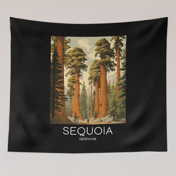 Item preview, A Vintage Travel Illustration of Sequoia National Park in California - US  designed and sold by GoodOldVintage.