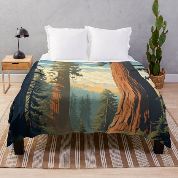 Item preview, A Vintage Travel Illustration of Sequoia National Park in California - US designed and sold by GoodOldVintage.