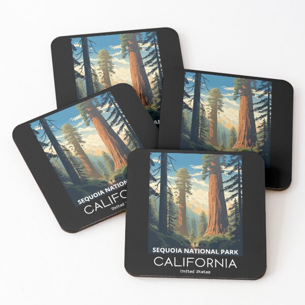 Item preview, A Vintage Travel Illustration of Sequoia National Park in California - US  designed and sold by GoodOldVintage.