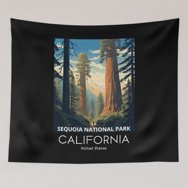 Item preview, A Vintage Travel Illustration of Sequoia National Park in California - US  designed and sold by GoodOldVintage.