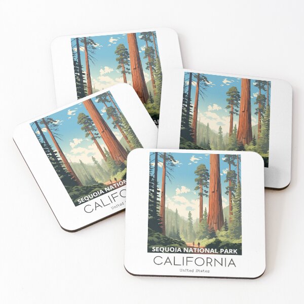 Item preview, A Vintage Travel Illustration of Sequoia National Park in California - US  designed and sold by GoodOldVintage.