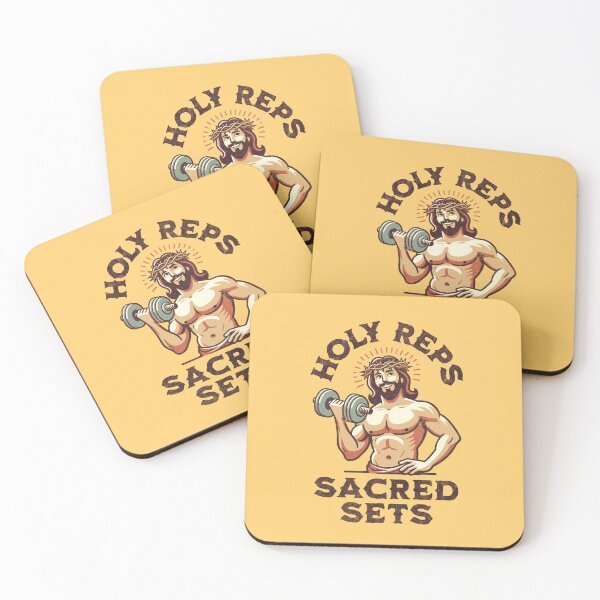 Item preview, Jacked Jesus: Holy Reps & Sacred Sets. Funny Christian Religious Workout Fitness Weightlifting Humor designed and sold by lunaticbear.