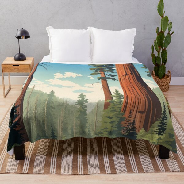 Item preview, A Vintage Travel Illustration of Sequoia National Park in California - US designed and sold by GoodOldVintage.