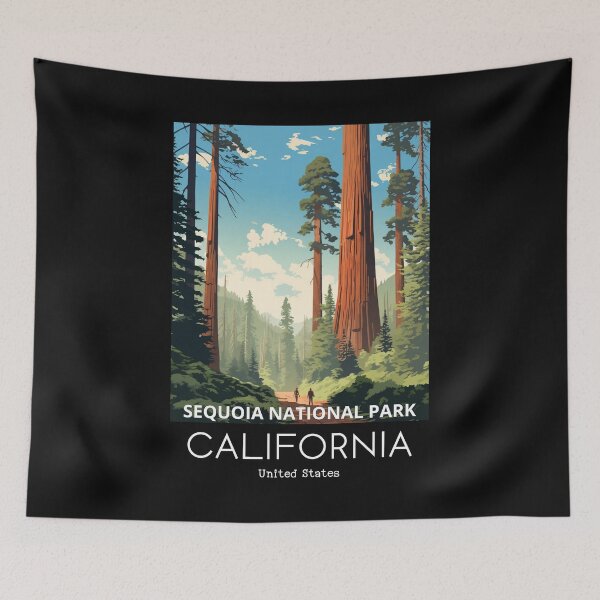 Item preview, A Vintage Travel Illustration of Sequoia National Park in California - US  designed and sold by GoodOldVintage.