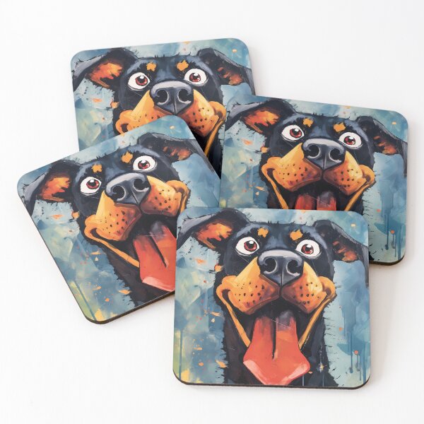 Item preview, Modern Abstract Art of a Cute Crazy Happy Doberman Dog designed and sold by CGSGraphics.