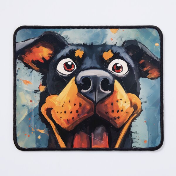 Item preview, Modern Abstract Art of a Cute Crazy Happy Doberman Dog designed and sold by CGSGraphics.