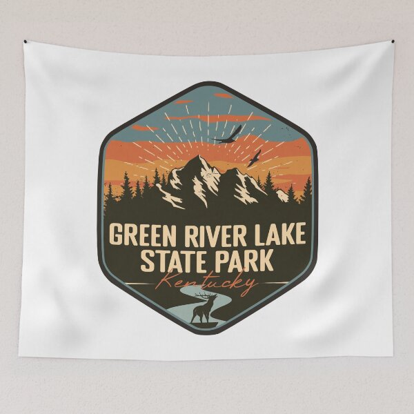 Item preview, GREEN RIVER LAKE State Park Kentucky - KY Retro Souvenir Badge designed and sold by mountainfad.