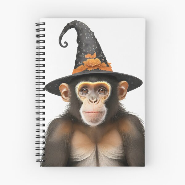 Item preview, Halloween monkey wearing a witch hat designed and sold by fotofeast.