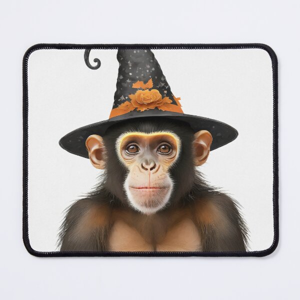 Item preview, Halloween monkey wearing a witch hat designed and sold by fotofeast.