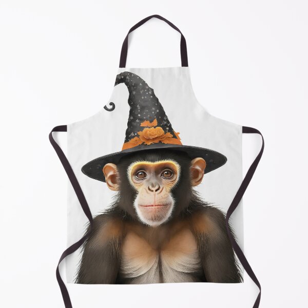 Item preview, Halloween monkey wearing a witch hat designed and sold by fotofeast.