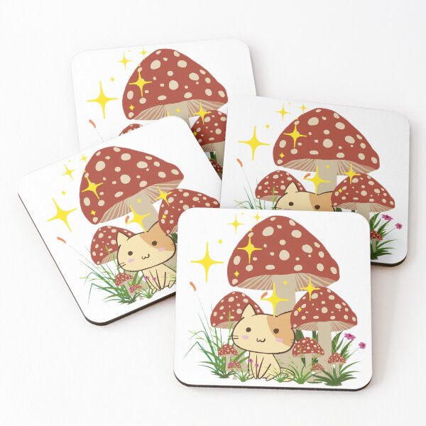 Item preview, Cute mushroom cat in kawaii style designed and sold by InverseArt.
