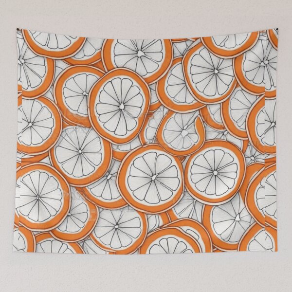 Item preview, Graphics with oranges in a cartoonish, minimalist style. designed and sold by My-fake-places.