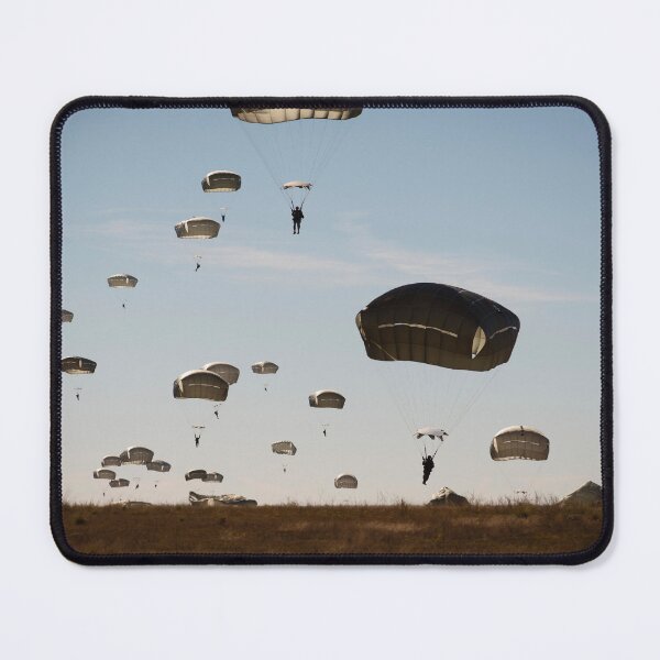 Item preview, STK108942M-U.S. Army paratroopers descend over Sicily Drop Zone, Fort Bragg, North Carolina. designed and sold by StocktrekImages.