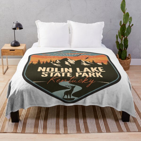 Item preview, NOLIN LAKE State Park Kentucky - KY Retro Souvenir Badge designed and sold by mountainfad.