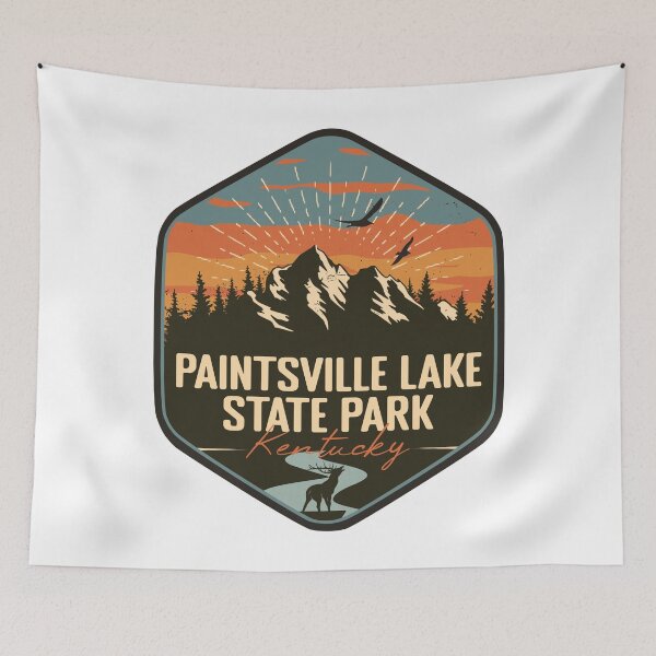 Item preview, PAINTSVILLE LAKE State Park Kentucky - KY Retro Souvenir Badge designed and sold by mountainfad.