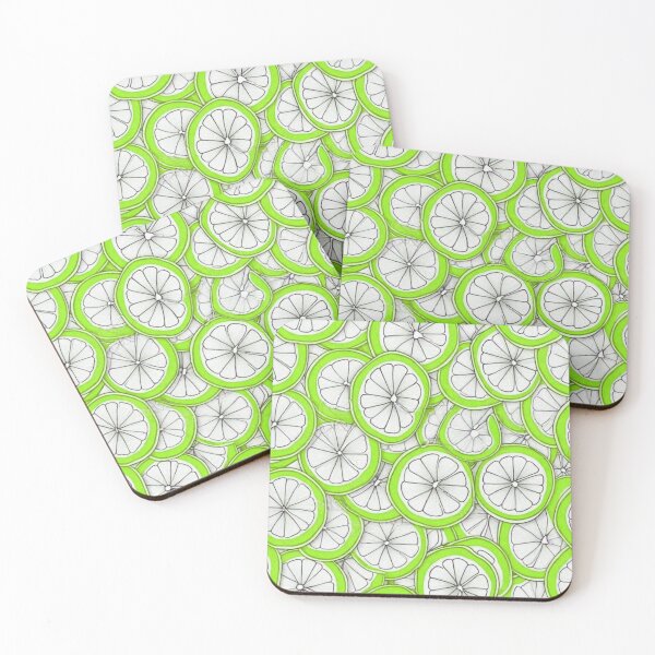 Item preview, Juicy graphics with limes in a cartoon, minimalist style. white, green, black outline. designed and sold by My-fake-places.