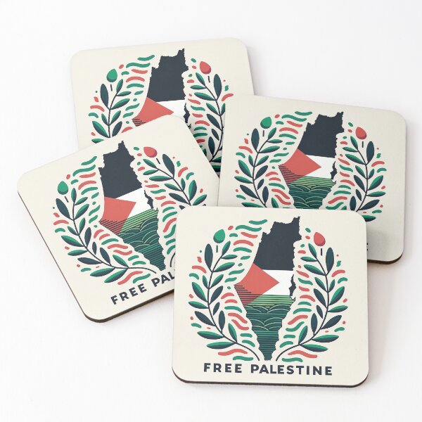 Item preview, Free Palestine - Map & Olive Branches designed and sold by SocialCause.
