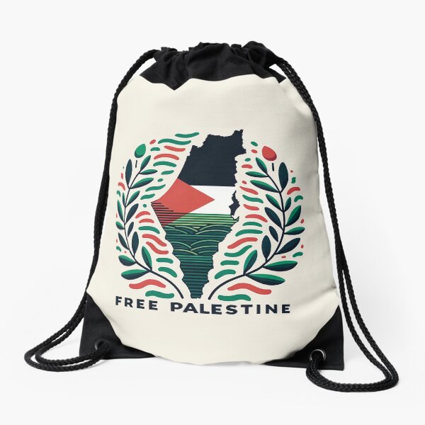 Aperçu de l'œuvre Palestine libre - Carte et branches d'olivier créée et vendue par SocialCause.