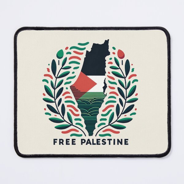 Item preview, Free Palestine - Map & Olive Branches designed and sold by SocialCause.