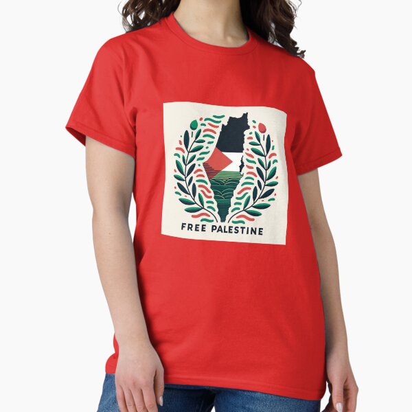 Item preview, Free Palestine - Map & Olive Branches designed and sold by SocialCause.