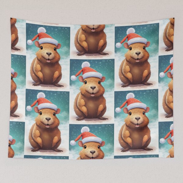 Item preview, Merry Christmas Capybara designed and sold by Mechanical-Artt.