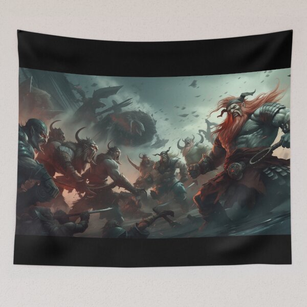 Item preview, Viking battle scene horns weapons designed and sold by TankandDPS.