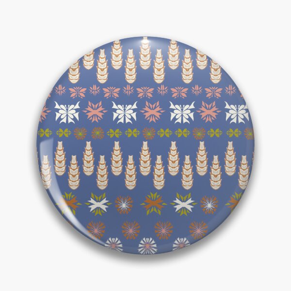 Item preview, Scandinavian Maximalist Folk Snowflakes Pattern on blue designed and sold by BrankaPD.