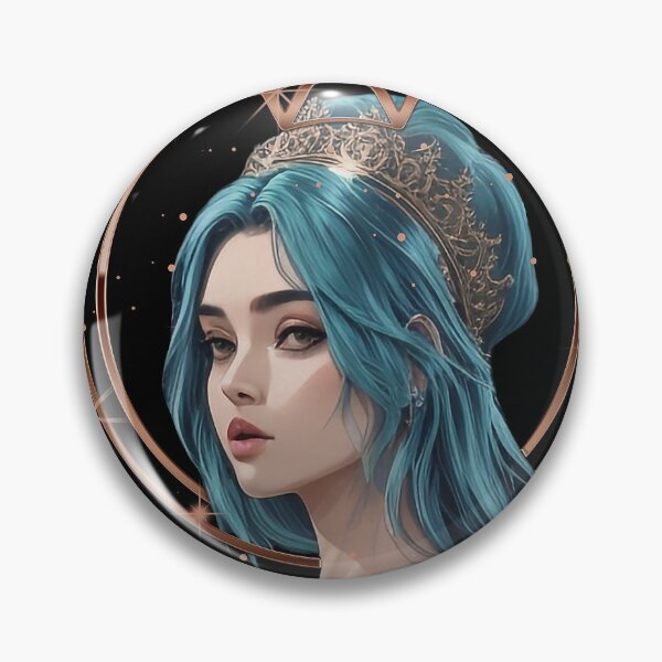 Item preview, Girl with green hair wearing a crown designed and sold by HarridanCreates.