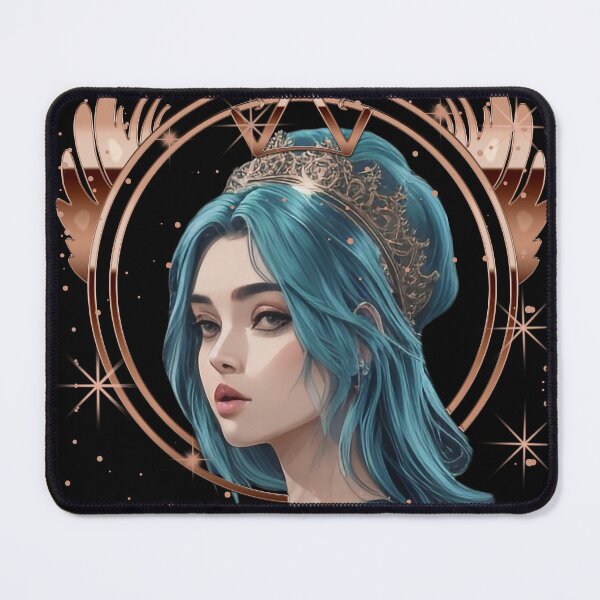 Item preview, Girl with green hair wearing a crown designed and sold by HarridanCreates.