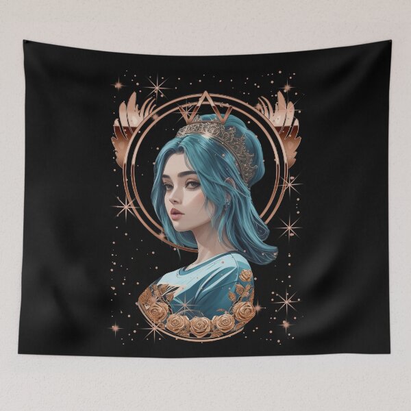 Item preview, Girl with green hair wearing a crown designed and sold by HarridanCreates.