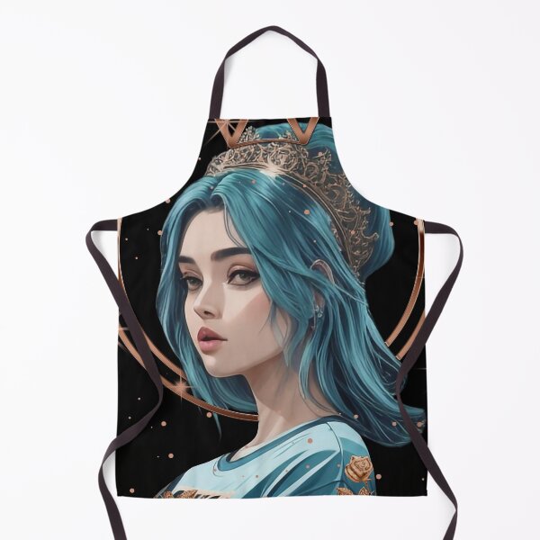 Item preview, Girl with green hair wearing a crown designed and sold by HarridanCreates.