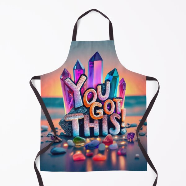 Item preview, YOU GOT THIS Beautiful Rainbow Aura Quartz Crystals Gems & Sea Glass on The Beach Inspirational typography designed and sold by BadassBazaar.