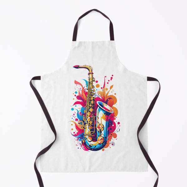Item preview, colorful saxophone, vibrant colors, symmetrical, vector, flat illustration designed and sold by cepharts.